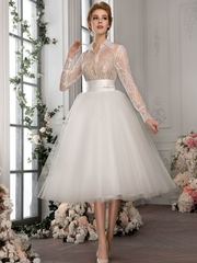 Свадебное платье 452. Силуэт Пышное, А-силуэт. Цвет Белый / Молочный. Вид 1