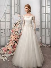 Свадебное платье 1188. Силуэт А-силуэт. Цвет Айвори / Капучино. Вид 1