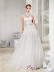 Свадебное платье 1019. Силуэт А-силуэт. Цвет Белый / Молочный. Вид 1