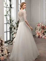 Свадебное платье 1192. Силуэт А-силуэт. Цвет Айвори / Капучино. Вид 2