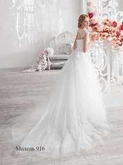 Свадебное платье 916. Силуэт Пышное, А-силуэт. Цвет Белый / Молочный. Вид 2