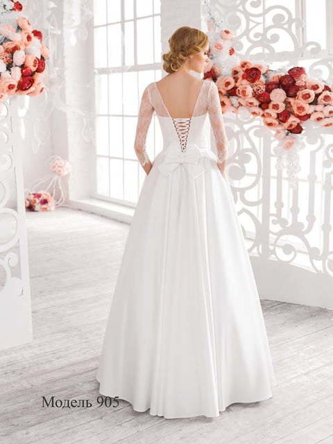 Свадебное платье 905. Силуэт Пышное, А-силуэт. Цвет Белый / Молочный. Вид 2