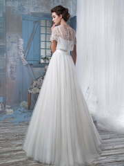 Свадебное платье 1251. Силуэт А-силуэт. Цвет Белый / Молочный. Вид 2