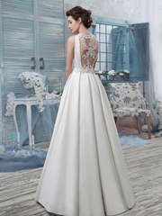 Свадебное платье 1260. Силуэт А-силуэт. Цвет Белый / Молочный. Вид 2