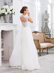 Свадебное платье 853. Силуэт А-силуэт. Цвет Белый / Молочный. Вид 2