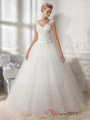 Свадебное платье 1017. Силуэт Пышное, А-силуэт. Цвет Белый / Молочный. Вид 1