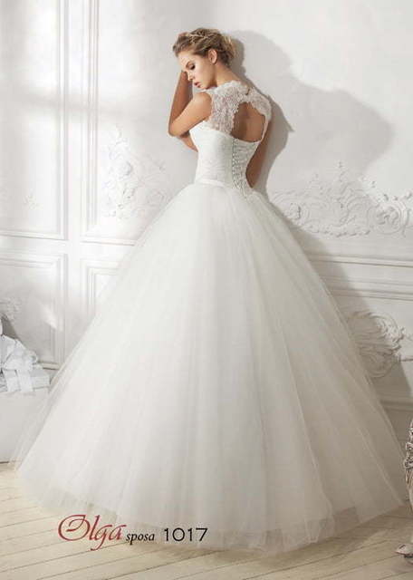 Свадебное платье 1017. Силуэт Пышное, А-силуэт. Цвет Белый / Молочный. Вид 2