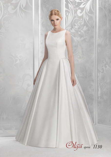 Свадебное платье 1130. Силуэт А-силуэт. Цвет Белый / Молочный. Вид 1