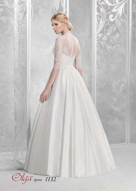 Свадебное платье 1132. Силуэт А-силуэт. Цвет Белый / Молочный. Вид 2