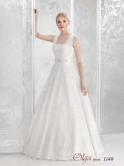 Свадебное платье 1140. Силуэт А-силуэт. Цвет Белый / Молочный. Вид 1