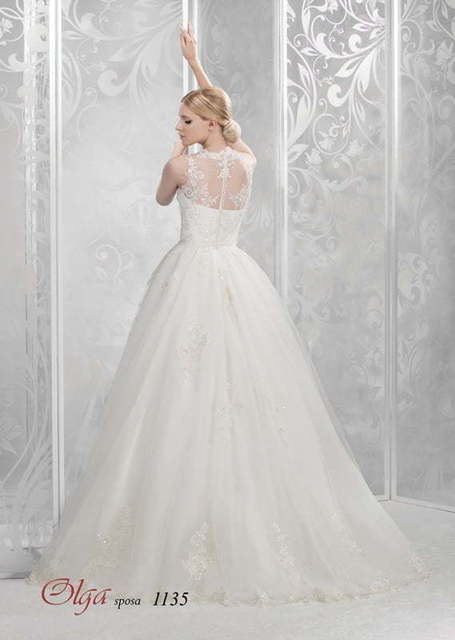 Свадебное платье 1135. Силуэт А-силуэт. Цвет Айвори / Капучино. Вид 2