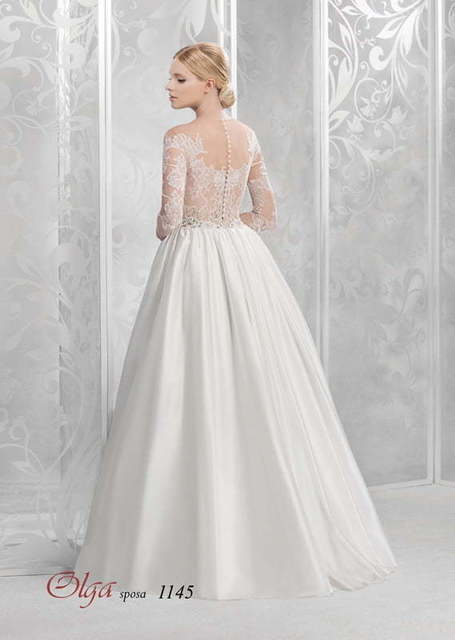 Свадебное платье 1145. Силуэт А-силуэт. Цвет Айвори / Капучино. Вид 2