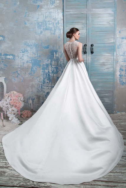 Свадебное платье 1288. Силуэт А-силуэт. Цвет оттенки Розового. Вид 2