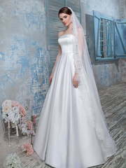 Свадебное платье 1267. Силуэт А-силуэт. Цвет Белый / Молочный. Вид 1