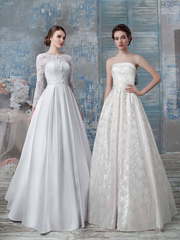 Свадебное платье 1267. Силуэт А-силуэт. Цвет Белый / Молочный. Вид 2