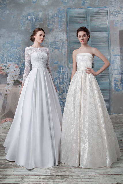 Свадебное платье 1267. Силуэт А-силуэт. Цвет Белый / Молочный. Вид 2