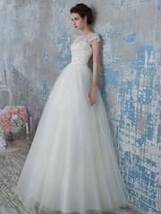 Свадебное платье 1263. Силуэт А-силуэт. Цвет Белый / Молочный. Вид 1