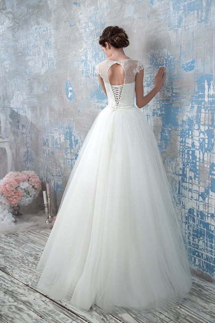 Свадебное платье 1263. Силуэт А-силуэт. Цвет Белый / Молочный. Вид 2