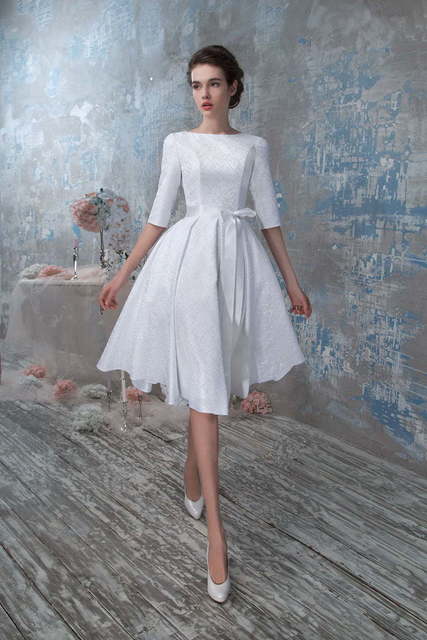Свадебное платье 455. Силуэт А-силуэт. Цвет Белый / Молочный. Вид 1