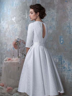 Свадебное платье 455. Силуэт А-силуэт. Цвет Белый / Молочный. Вид 2