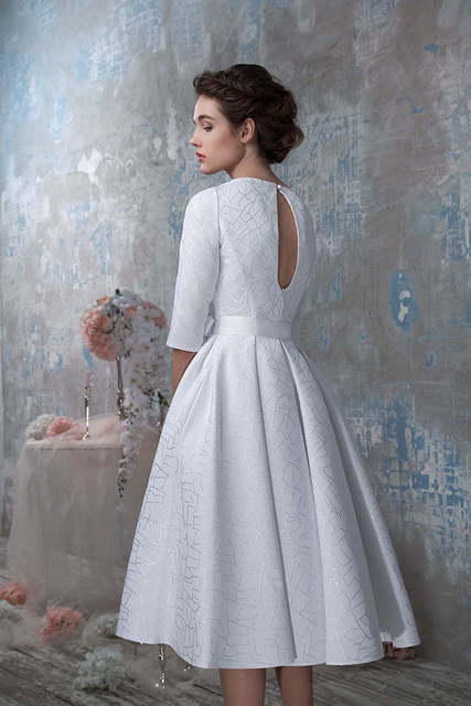 Свадебное платье 455. Силуэт А-силуэт. Цвет Белый / Молочный. Вид 2