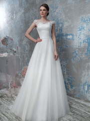 Свадебное платье 1285. Силуэт А-силуэт. Цвет Белый / Молочный. Вид 1