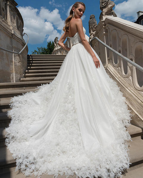 Свадебное платье Delayla. Силуэт Пышное, А-силуэт. Цвет Белый / Молочный. Вид 2