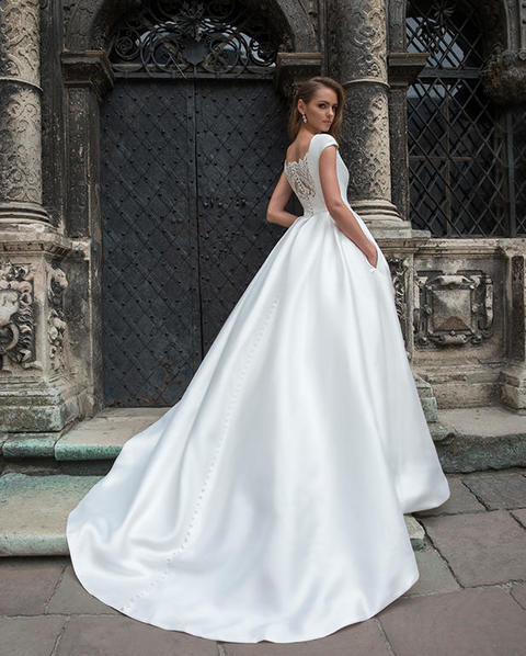 Свадебное платье Demi. Силуэт А-силуэт. Цвет Белый / Молочный. Вид 2