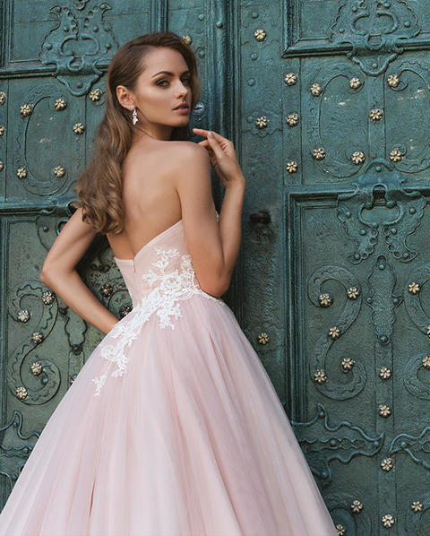 Свадебное платье Delta. Силуэт Пышное, А-силуэт. Цвет оттенки Розового. Вид 3