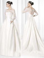 Свадебное платье MN813. Силуэт А-силуэт. Цвет Белый / Молочный. Вид 1