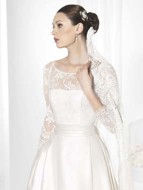 Свадебное платье MN813. Силуэт А-силуэт. Цвет Белый / Молочный. Вид 2