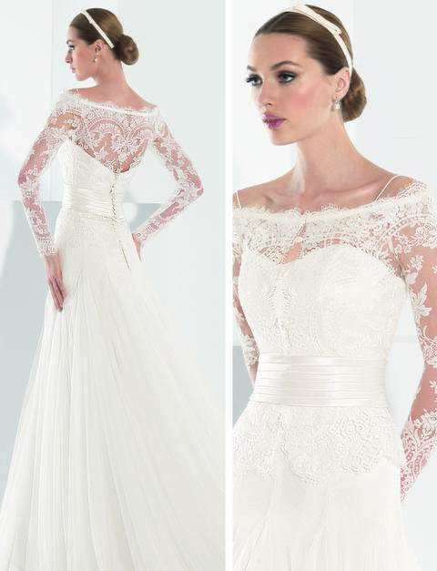 Свадебное платье Nao. Силуэт А-силуэт. Цвет Белый / Молочный. Вид 2