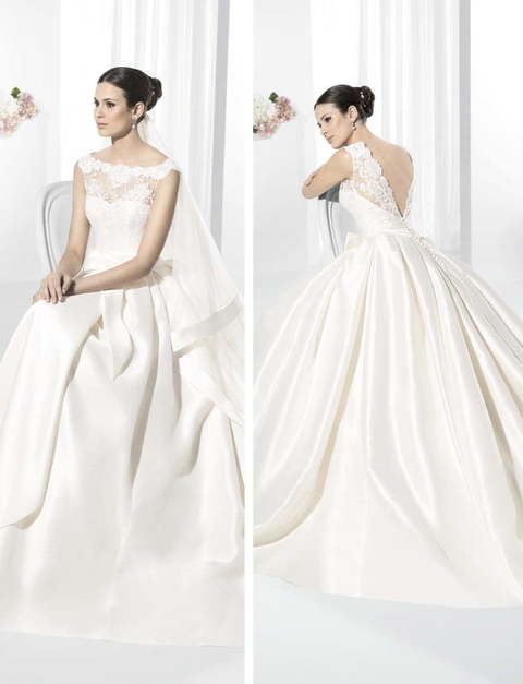 Свадебное платье Panotxa. Силуэт А-силуэт. Цвет Айвори / Капучино. Вид 2