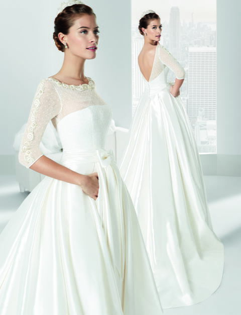 Свадебное платье Sable. Силуэт А-силуэт. Цвет Белый / Молочный. Вид 2