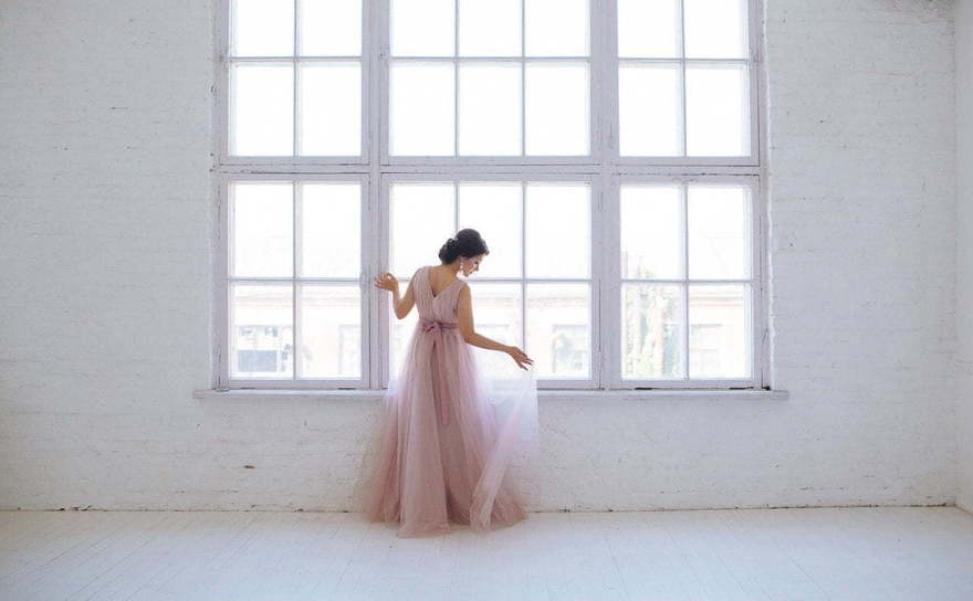 Свадебное платье Barbaris. Силуэт А-силуэт. Цвет Красный / Марсала, оттенки Розового. Вид 2