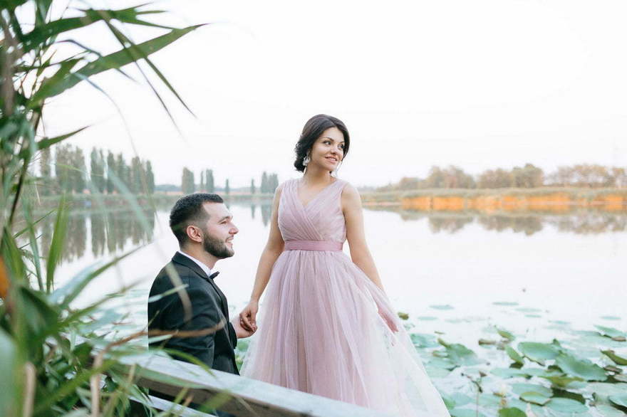 Свадебное платье Barbaris. Силуэт А-силуэт. Цвет Красный / Марсала, оттенки Розового. Вид 5