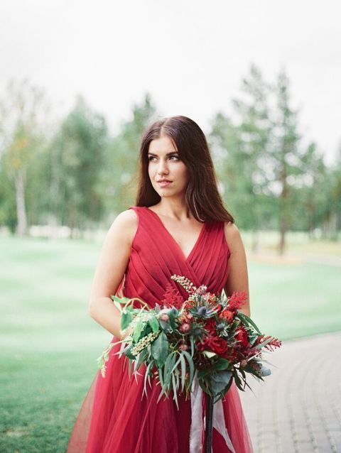 Свадебное платье Barbaris. Силуэт А-силуэт. Цвет Красный / Марсала, оттенки Розового. Вид 10