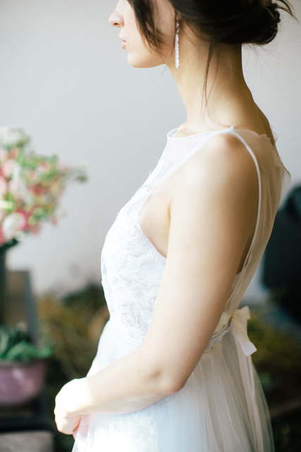 Свадебное платье Rosa. Силуэт А-силуэт. Цвет Айвори / Капучино, Белый / Молочный. Вид 5