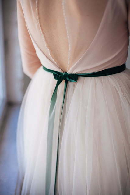 Свадебное платье Daria. Силуэт А-силуэт. Цвет Айвори / Капучино, Персик / Оранжевый. Вид 7