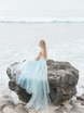 Свадебное платье Aquamarine. Силуэт А-силуэт. Цвет Белый / Молочный, Голубой / Синий. Вид 10
