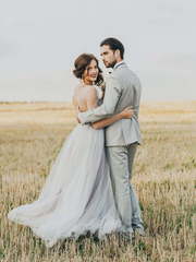 Свадебное платье Salvia. Силуэт А-силуэт. Цвет Пепельный / Металлик, Голубой / Синий, Лавандовый / Фиолетовый. Вид 2