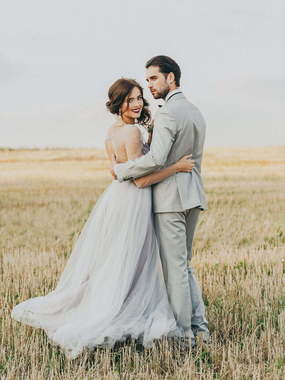 Свадебное платье Salvia. Силуэт А-силуэт. Цвет Пепельный / Металлик, Голубой / Синий, Лавандовый / Фиолетовый. Вид 2