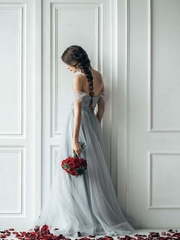 Свадебное платье Iris. Силуэт А-силуэт. Цвет Белый / Молочный, Пепельный / Металлик, Голубой / Синий, Красный / Марсала. Вид 2