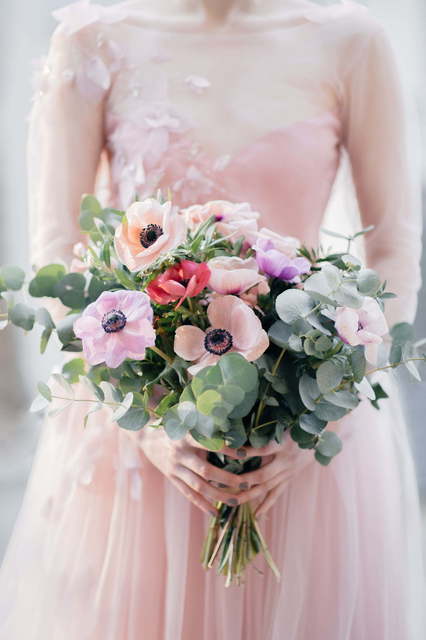 Свадебное платье Lazurit. Силуэт А-силуэт. Цвет Белый / Молочный, Голубой / Синий, Пепельный / Металлик, оттенки Розового. Вид 10