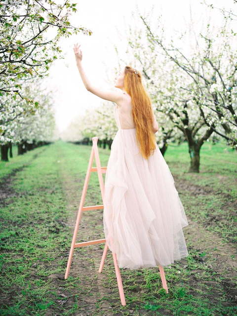 Свадебное платье Quarz. Силуэт А-силуэт. Цвет оттенки Розового. Вид 4