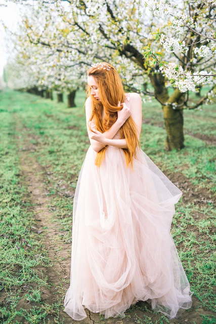 Свадебное платье Quarz. Силуэт А-силуэт. Цвет оттенки Розового. Вид 7