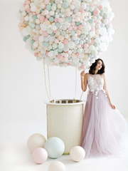 Свадебное платье Venera. Силуэт А-силуэт. Цвет Белый / Молочный, оттенки Розового, Лавандовый / Фиолетовый. Вид 1