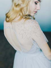 Свадебное платье Orchid. Силуэт А-силуэт. Цвет Пепельный / Металлик, Голубой / Синий. Вид 2