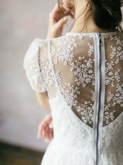 Свадебное платье Mia. Силуэт А-силуэт. Цвет Белый / Молочный. Вид 2