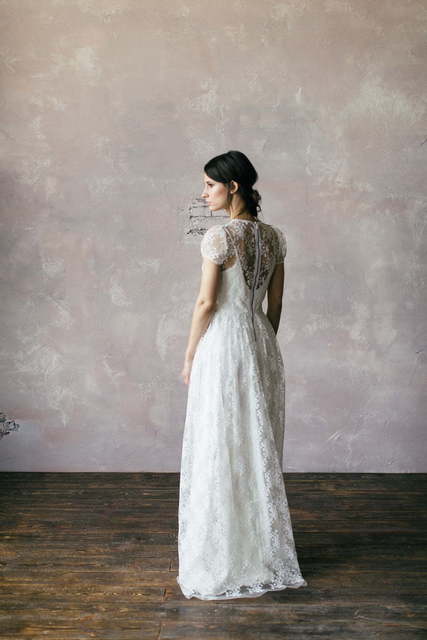 Свадебное платье Mia. Силуэт А-силуэт. Цвет Белый / Молочный. Вид 4